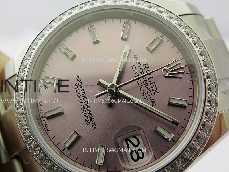 DateJust 31mm 904L SS AR+F Best Edition Pink Dial Stick Marker On 904L SS Oyster Bracelet A2236