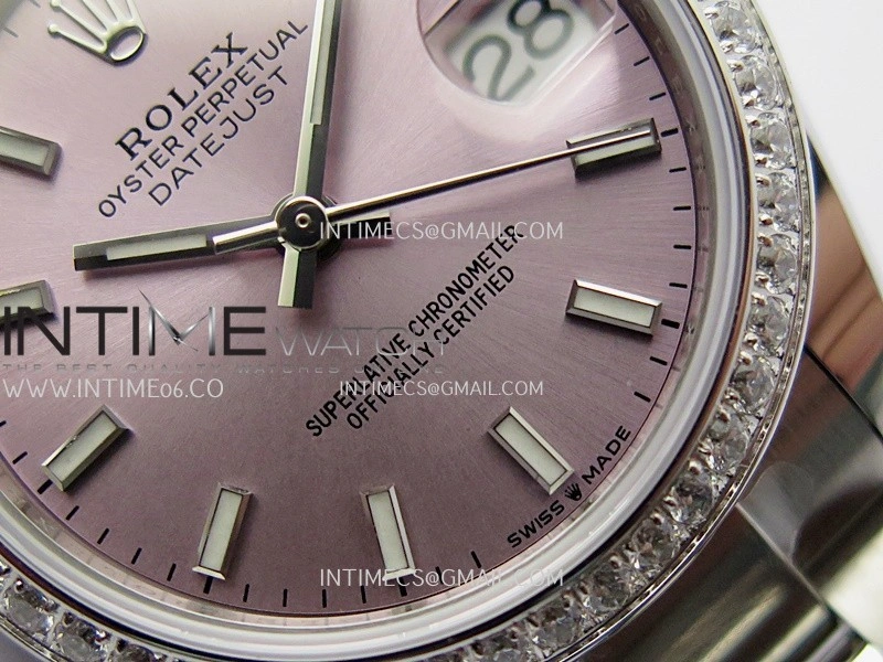 DateJust 31mm 904L SS AR+F Best Edition Pink Dial Stick Marker On 904L SS Oyster Bracelet A2236