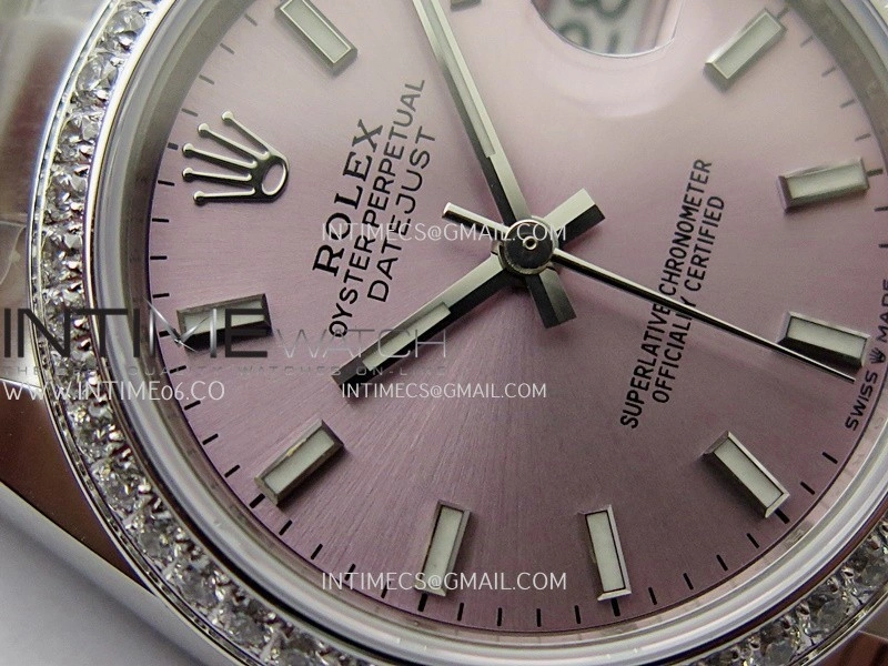 DateJust 31mm 904L SS AR+F Best Edition Pink Dial Stick Marker On 904L SS Oyster Bracelet A2236