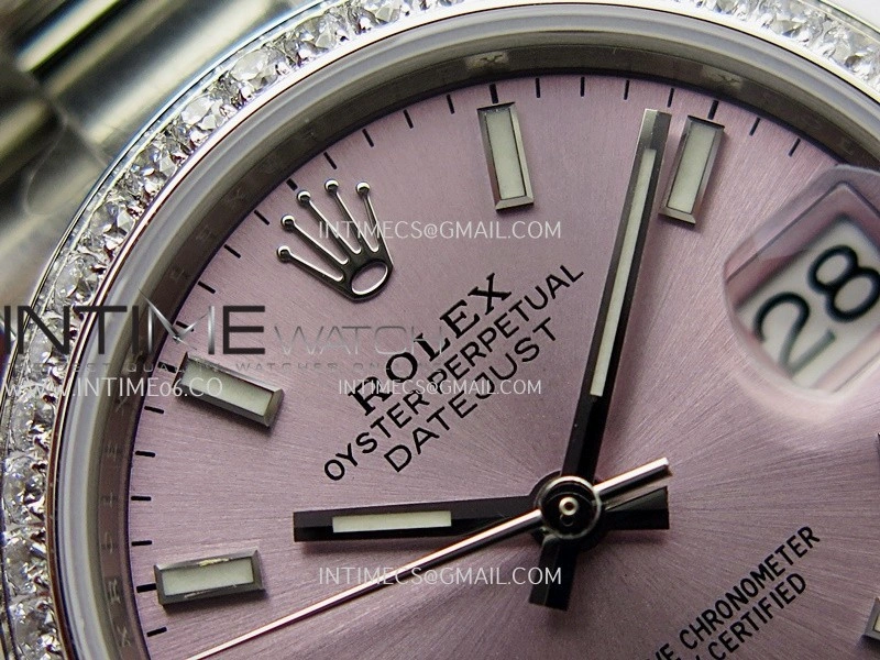 DateJust 31mm 904L SS AR+F Best Edition Pink Dial Stick Marker On 904L SS Oyster Bracelet A2236