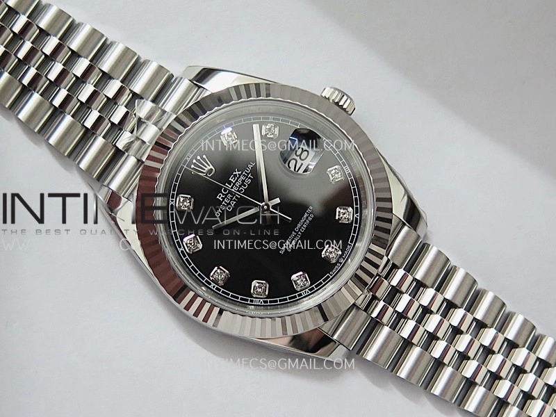 DateJust 126334 904L SS ERF 1:1 Best Edition Black Dial Diamond Marker On Jubilee Bracelet SH3235