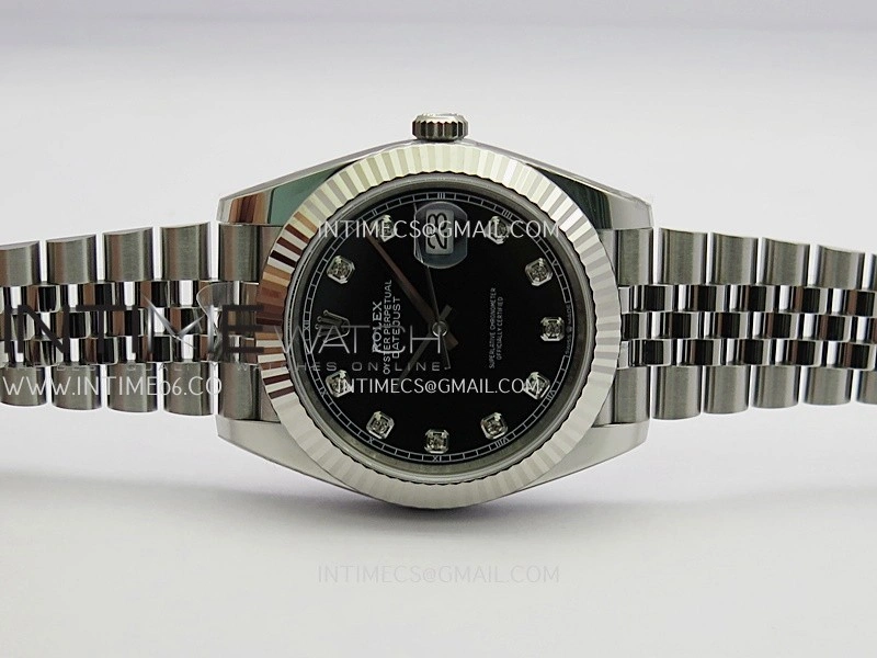 DateJust 126334 904L SS ERF 1:1 Best Edition Black Dial Diamond Marker On Jubilee Bracelet SH3235