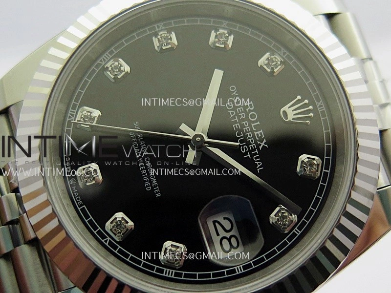 DateJust 126334 904L SS ERF 1:1 Best Edition Black Dial Diamond Marker On Jubilee Bracelet SH3235