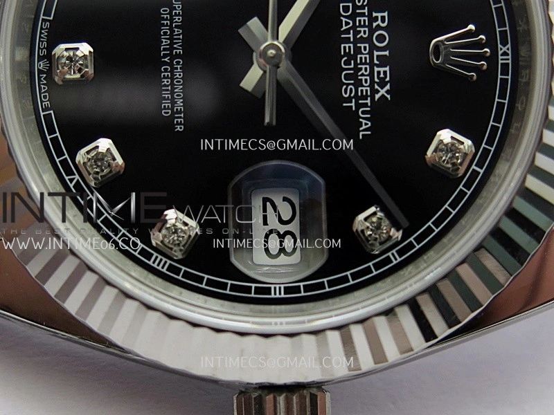 DateJust 126334 904L SS ERF 1:1 Best Edition Black Dial Diamond Marker On Jubilee Bracelet SH3235