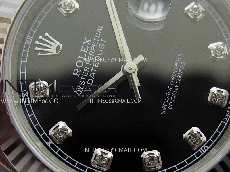 DateJust 126334 904L SS ERF 1:1 Best Edition Black Dial Diamond Marker On Jubilee Bracelet SH3235