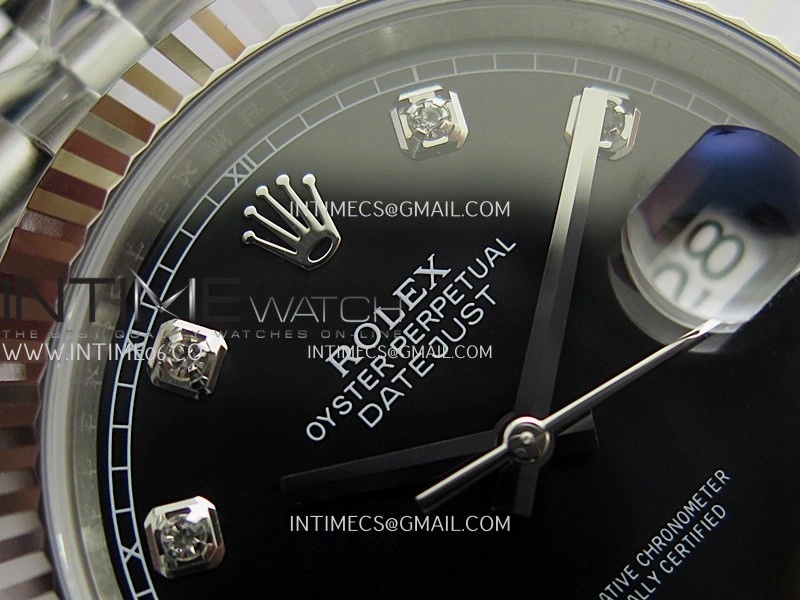 DateJust 126334 904L SS ERF 1:1 Best Edition Black Dial Diamond Marker On Jubilee Bracelet SH3235