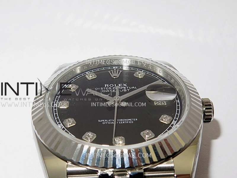 DateJust 126334 904L SS ERF 1:1 Best Edition Black Dial Diamond Marker On Jubilee Bracelet SH3235