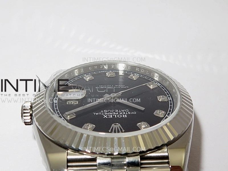 DateJust 126334 904L SS ERF 1:1 Best Edition Black Dial Diamond Marker On Jubilee Bracelet SH3235