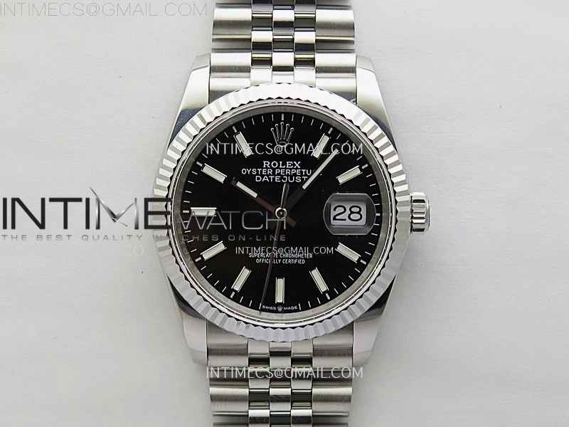 DateJust 126234 904L SS JDF 1:1 Best Edition Black Dial Stick Markers on Jubilee 904L SS Bracelet