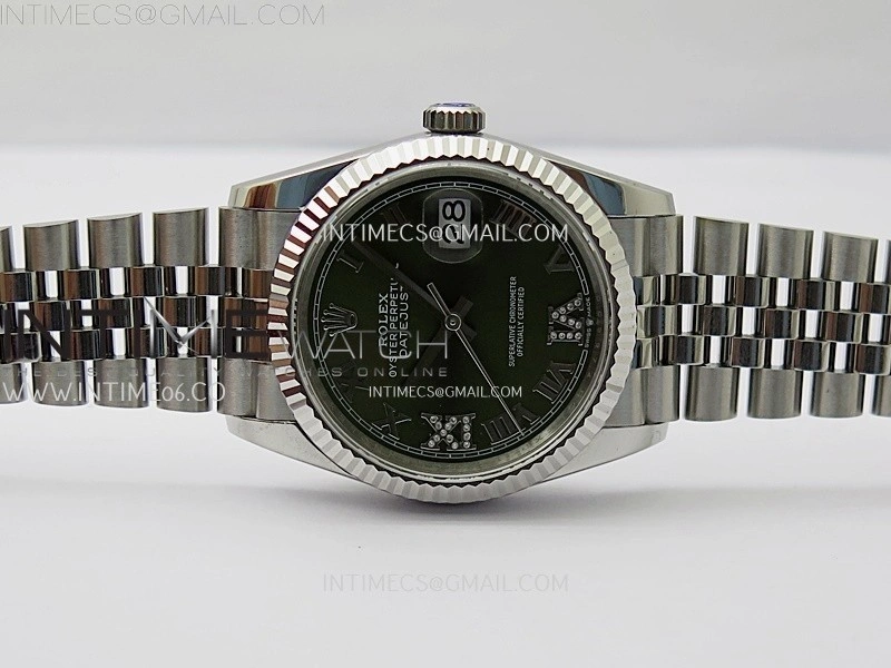 DateJust 126234 904L SS JDF 1:1 Best Edition Green Dial Roman Markers on Jubilee 904L SS Bracelet