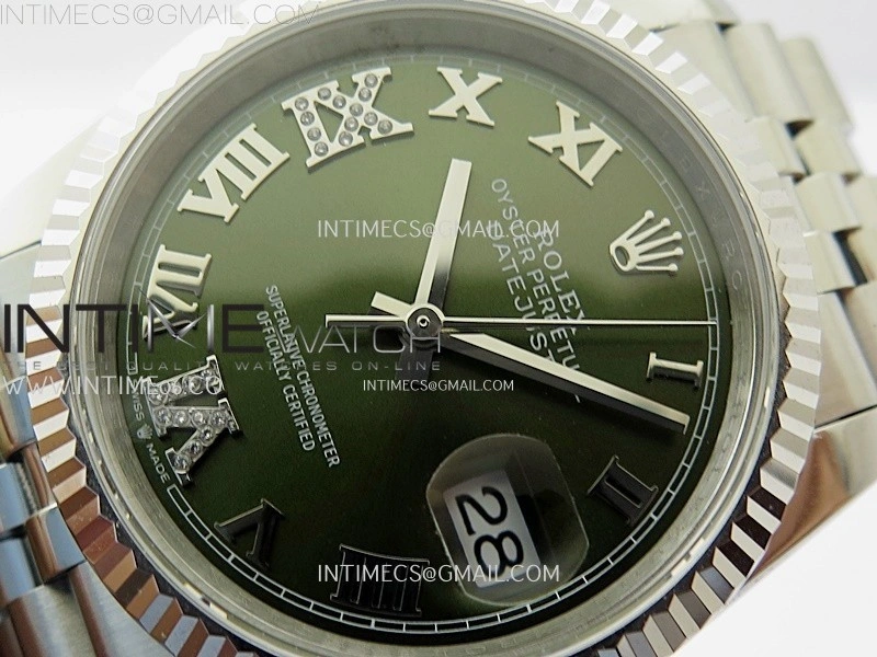 DateJust 126234 904L SS JDF 1:1 Best Edition Green Dial Roman Markers on Jubilee 904L SS Bracelet