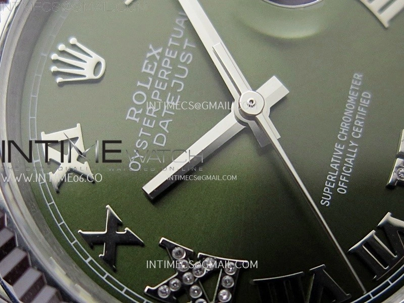 DateJust 126234 904L SS JDF 1:1 Best Edition Green Dial Roman Markers on Jubilee 904L SS Bracelet