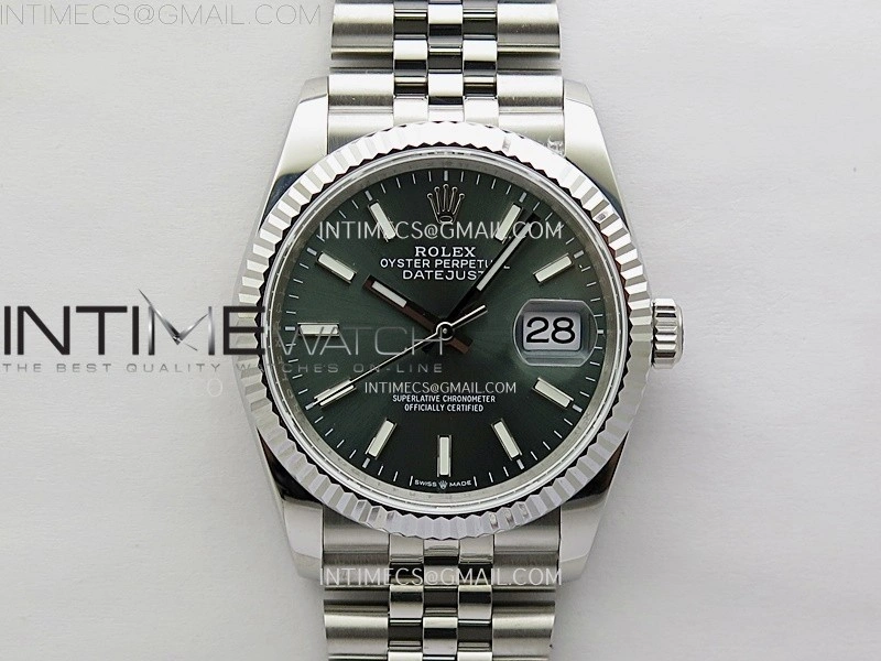 DateJust 126234 904L SS JDF 1:1 Best Edition Green Dial Stick Markers on Jubilee 904L SS Bracelet