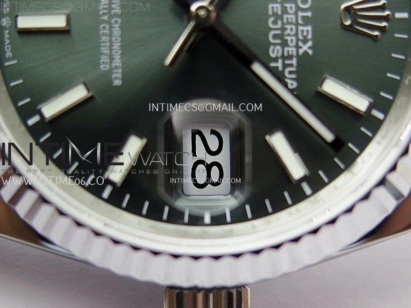 DateJust 126234 904L SS JDF 1:1 Best Edition Green Dial Stick Markers on Jubilee 904L SS Bracelet