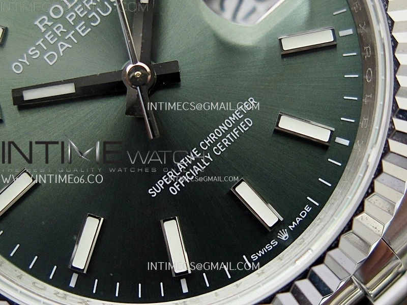 DateJust 126234 904L SS JDF 1:1 Best Edition Green Dial Stick Markers on Jubilee 904L SS Bracelet