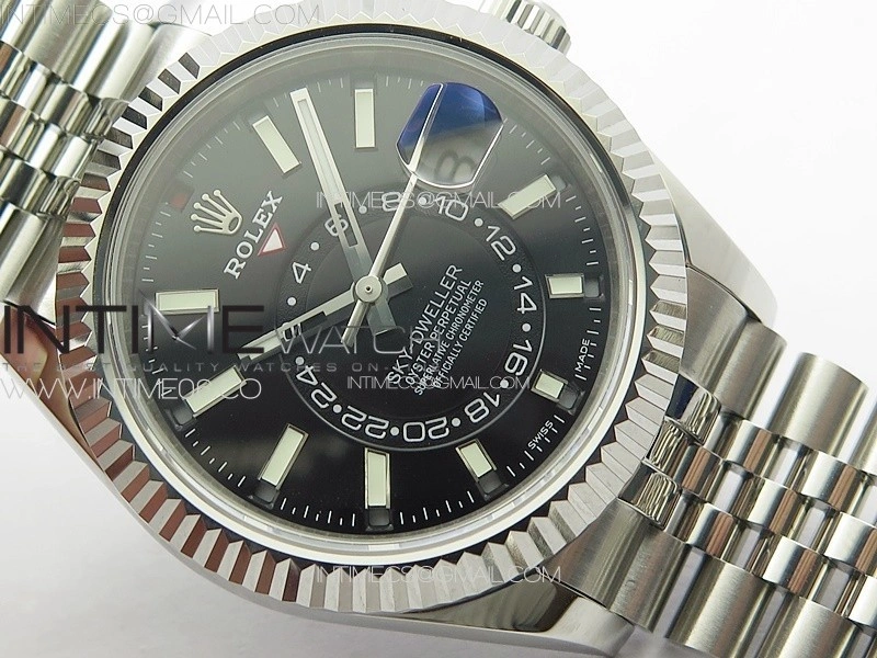 Sky-Dweller 326934 904L SS Noob 1:1 Best Edition Black Dial on SS Jubilee Bracelet Asian 23J to 9001