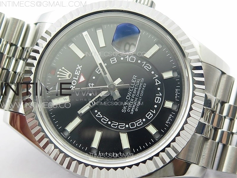 Sky-Dweller 326934 904L SS Noob 1:1 Best Edition Black Dial on SS Jubilee Bracelet Asian 23J to 9001