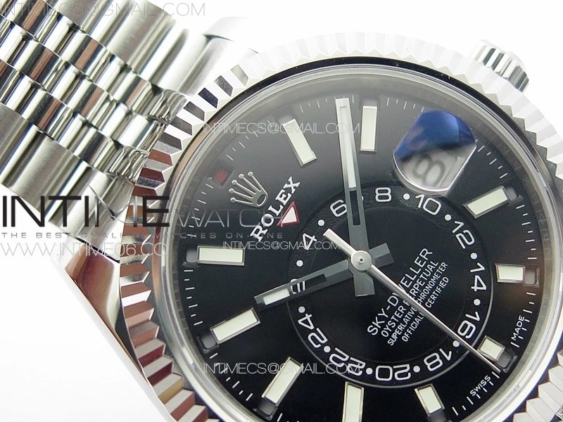 Sky-Dweller 326934 904L SS Noob 1:1 Best Edition Black Dial on SS Jubilee Bracelet Asian 23J to 9001