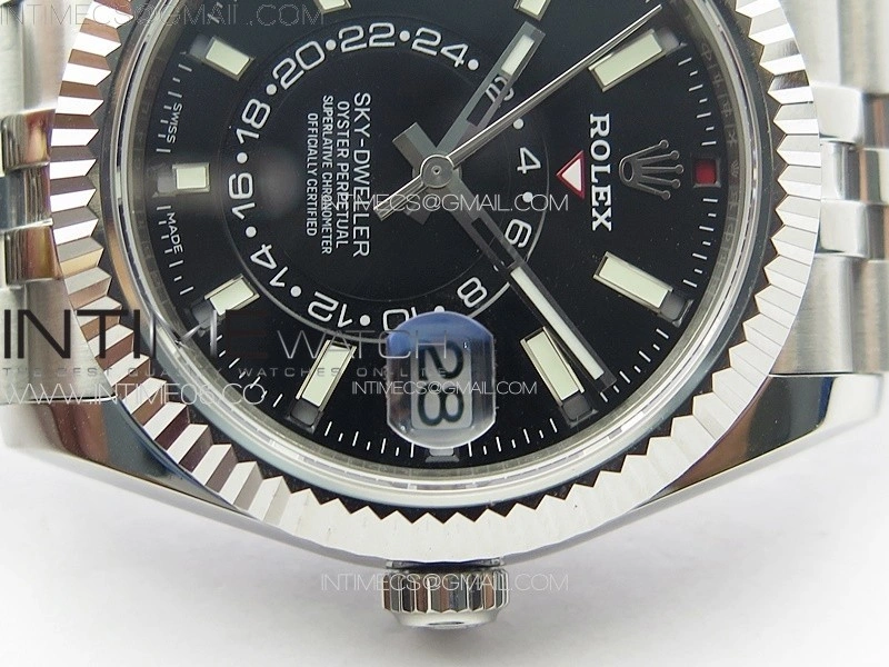 Sky-Dweller 326934 904L SS Noob 1:1 Best Edition Black Dial on SS Jubilee Bracelet Asian 23J to 9001