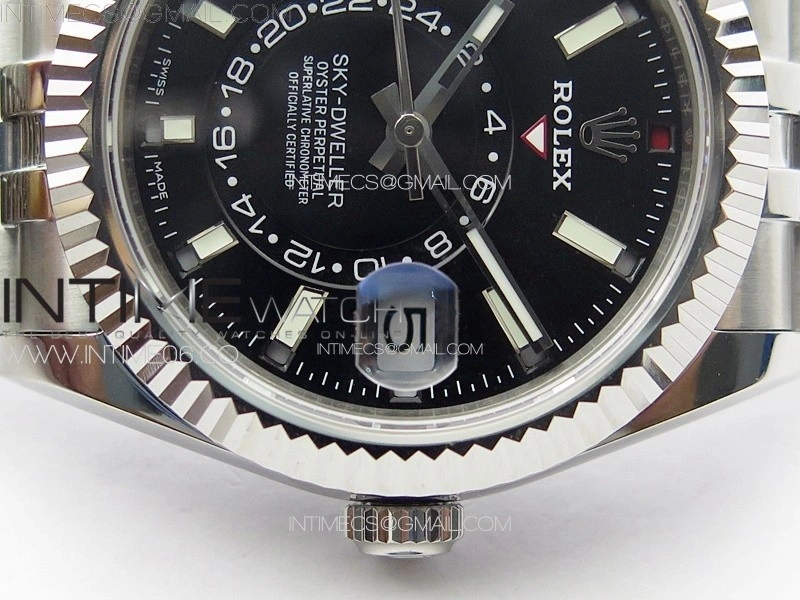 Sky-Dweller 326934 904L SS Noob 1:1 Best Edition Black Dial on SS Jubilee Bracelet Asian 23J to 9001
