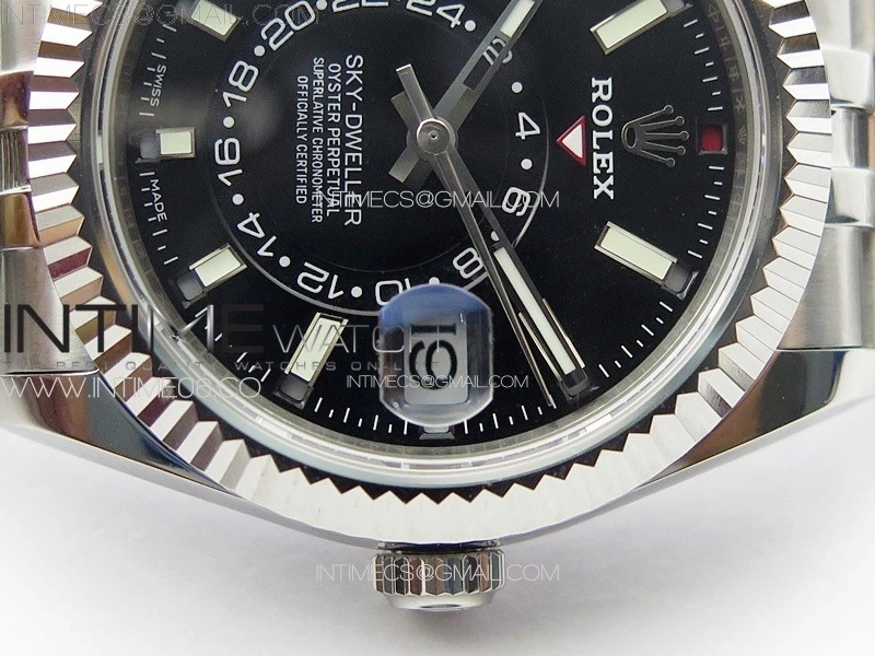 Sky-Dweller 326934 904L SS Noob 1:1 Best Edition Black Dial on SS Jubilee Bracelet Asian 23J to 9001