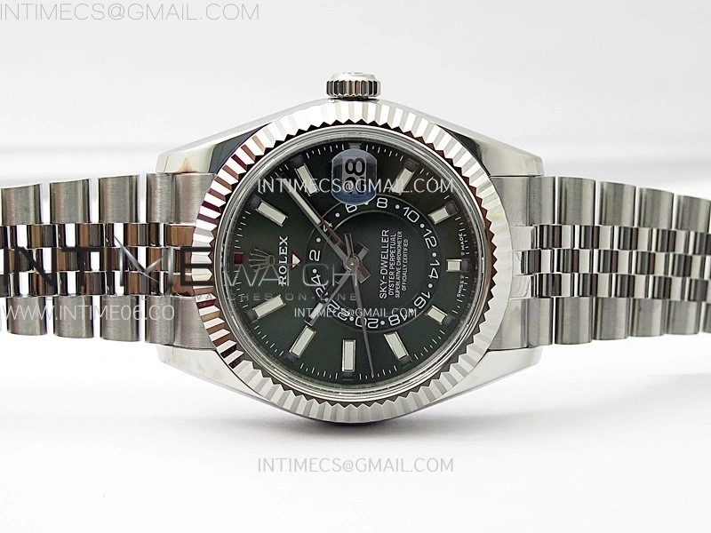 Sky-Dweller 326934 904L SS Noob 1:1 Best Edition Green Dial on SS Jubilee Bracelet Asian 23J to 9001