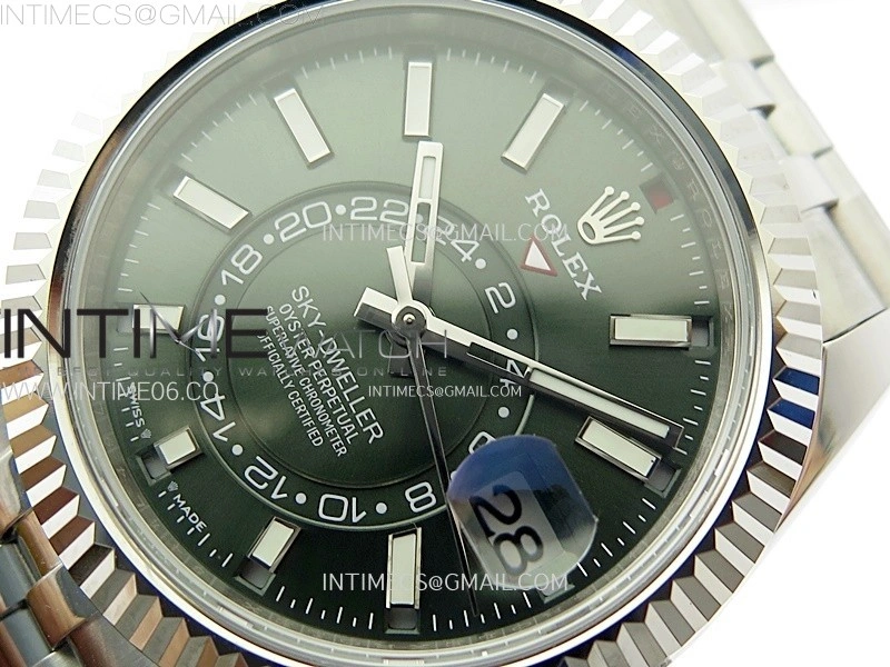 Sky-Dweller 326934 904L SS Noob 1:1 Best Edition Green Dial on SS Jubilee Bracelet Asian 23J to 9001