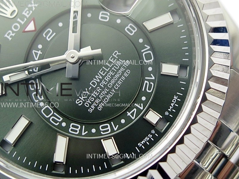 Sky-Dweller 326934 904L SS Noob 1:1 Best Edition Green Dial on SS Jubilee Bracelet Asian 23J to 9001