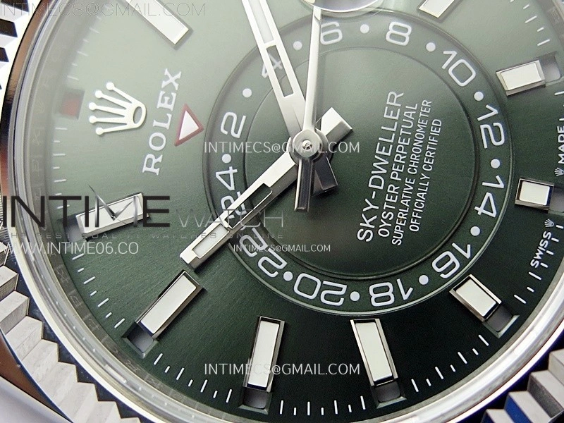 Sky-Dweller 326934 904L SS Noob 1:1 Best Edition Green Dial on SS Jubilee Bracelet Asian 23J to 9001