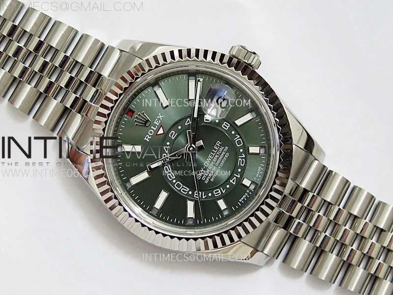 Sky-Dweller 326934 904L SS Noob 1:1 Best Edition Green Dial on SS Jubilee Bracelet Asian 23J to 9001