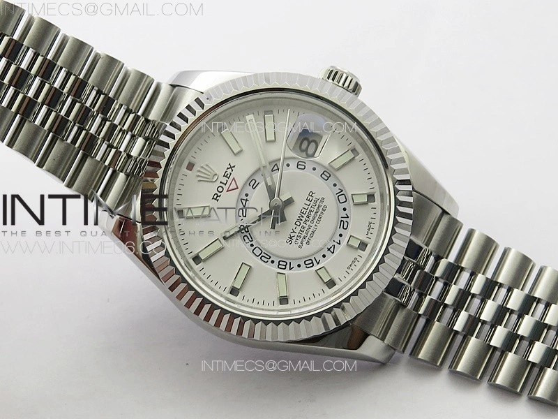 Sky-Dweller 326934 904L SS Noob 1:1 Best Edition White Dial on SS Jubilee Bracelet Asian 23J to 9001