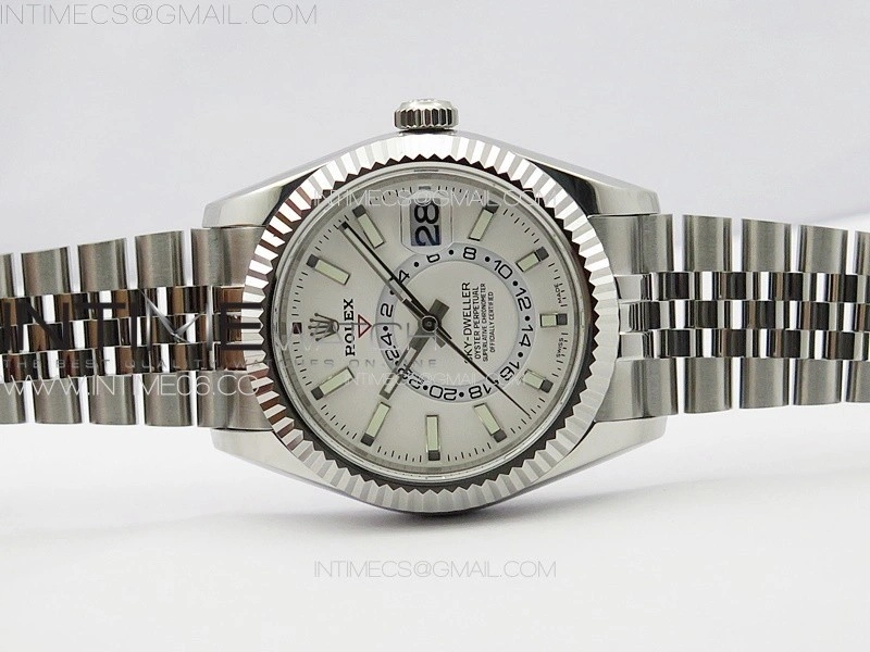 Sky-Dweller 326934 904L SS Noob 1:1 Best Edition White Dial on SS Jubilee Bracelet Asian 23J to 9001