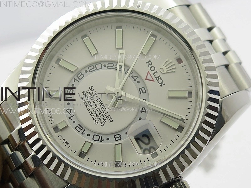 Sky-Dweller 326934 904L SS Noob 1:1 Best Edition White Dial on SS Jubilee Bracelet Asian 23J to 9001