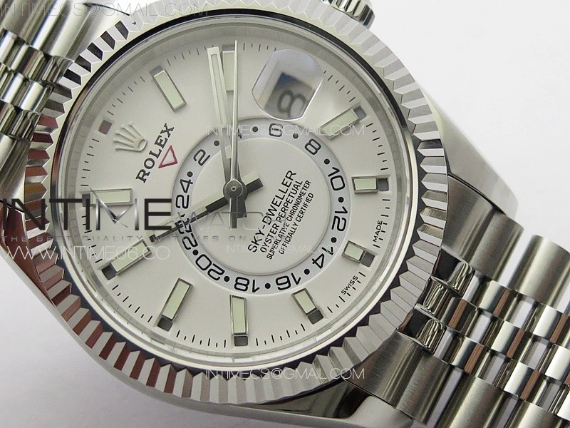 Sky-Dweller 326934 904L SS Noob 1:1 Best Edition White Dial on SS Jubilee Bracelet Asian 23J to 9001