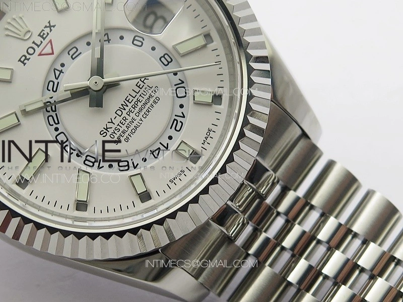 Sky-Dweller 326934 904L SS Noob 1:1 Best Edition White Dial on SS Jubilee Bracelet Asian 23J to 9001