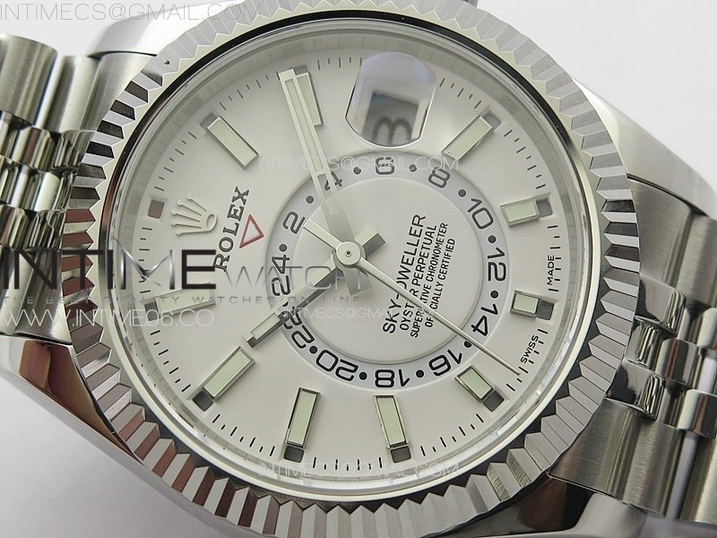 Sky-Dweller 326934 904L SS Noob 1:1 Best Edition White Dial on SS Jubilee Bracelet Asian 23J to 9001