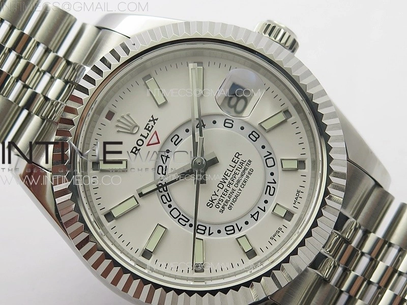Sky-Dweller 326934 904L SS Noob 1:1 Best Edition White Dial on SS Jubilee Bracelet Asian 23J to 9001