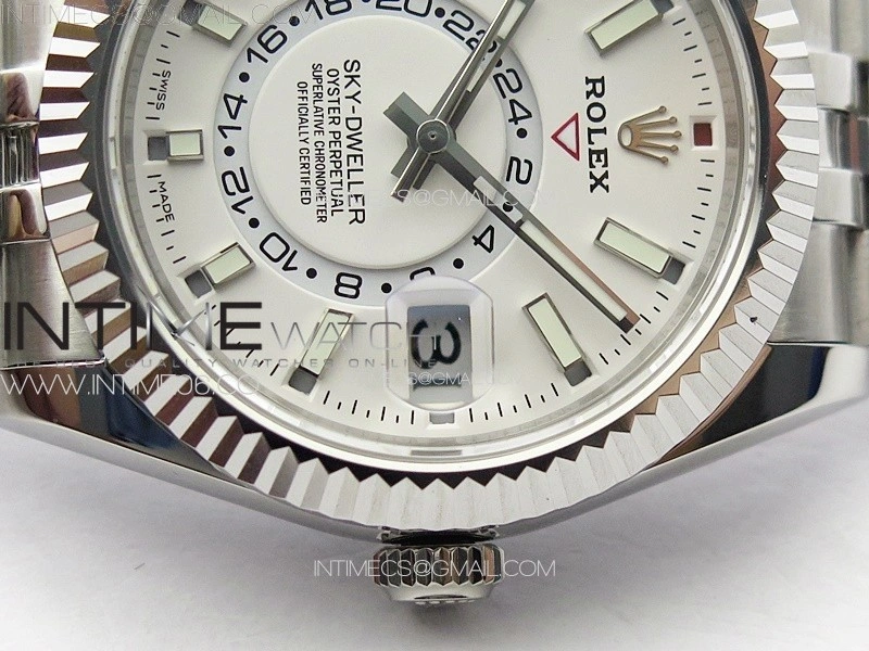 Sky-Dweller 326934 904L SS Noob 1:1 Best Edition White Dial on SS Jubilee Bracelet Asian 23J to 9001