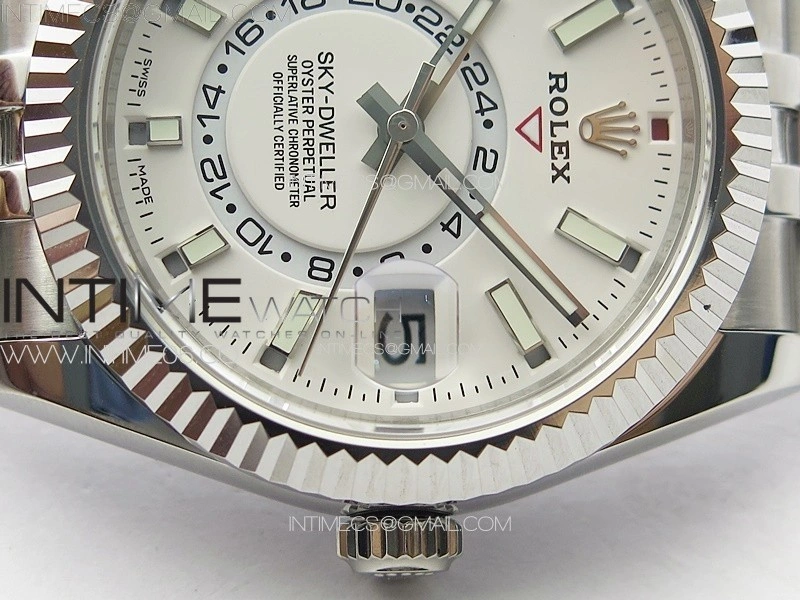Sky-Dweller 326934 904L SS Noob 1:1 Best Edition White Dial on SS Jubilee Bracelet Asian 23J to 9001