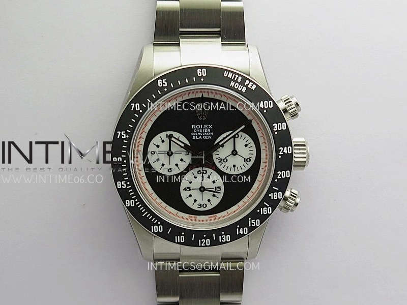 Daytona 116500 Blacken 904L SS PMSF 1:1 Best Edition Black Dial White Subdial On 904L SS Bracelet DD4130