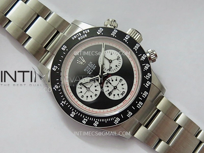 Daytona 116500 Blacken 904L SS PMSF 1:1 Best Edition Black Dial White Subdial On 904L SS Bracelet DD4130
