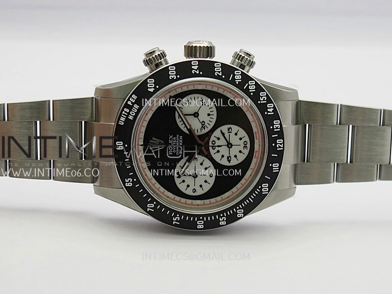 Daytona 116500 Blacken 904L SS PMSF 1:1 Best Edition Black Dial White Subdial On 904L SS Bracelet DD4130