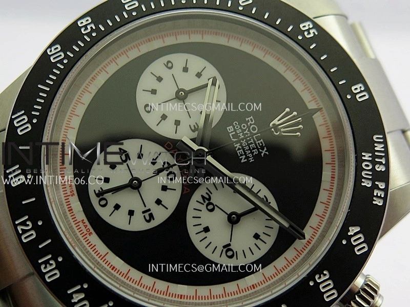 Daytona 116500 Blacken 904L SS PMSF 1:1 Best Edition Black Dial White Subdial On 904L SS Bracelet DD4130