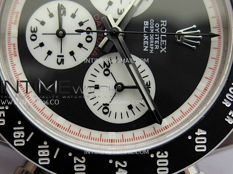 Daytona 116500 Blacken 904L SS PMSF 1:1 Best Edition Black Dial White Subdial On 904L SS Bracelet DD4130