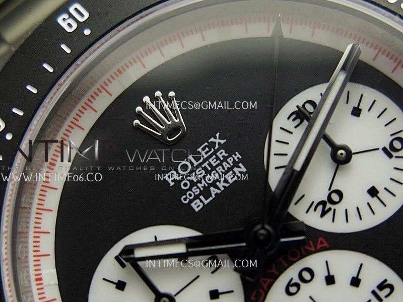 Daytona 116500 Blacken 904L SS PMSF 1:1 Best Edition Black Dial White Subdial On 904L SS Bracelet DD4130
