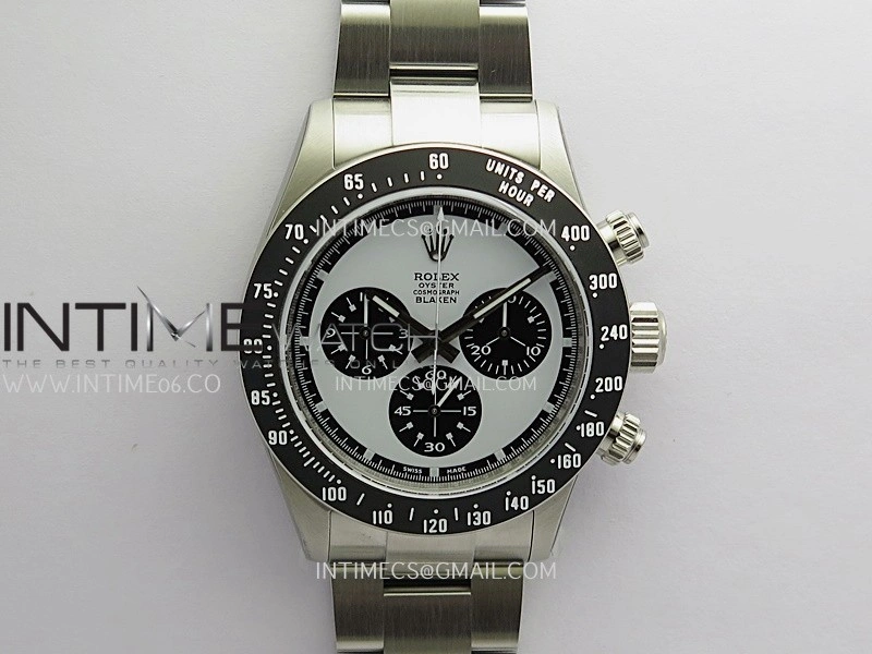 Daytona 116500 Blacken 904L SS PMSF 1:1 Best Edition White Dial Black Subdial On 904L SS Bracelet DD4130