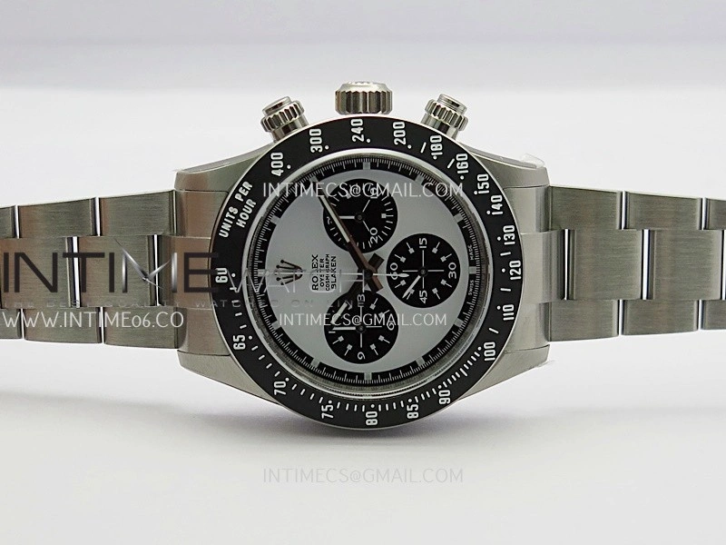 Daytona 116500 Blacken 904L SS PMSF 1:1 Best Edition White Dial Black Subdial On 904L SS Bracelet DD4130
