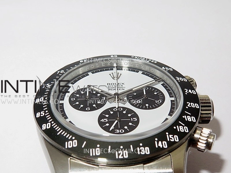 Daytona 116500 Blacken 904L SS PMSF 1:1 Best Edition White Dial Black Subdial On 904L SS Bracelet DD4130