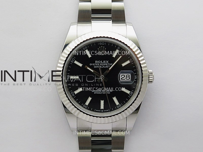 DateJust 41 126334 904L SS V2 VSF 1:1 Best Edition Black Dial Stick Marker On Oyster Bracelet DD3235