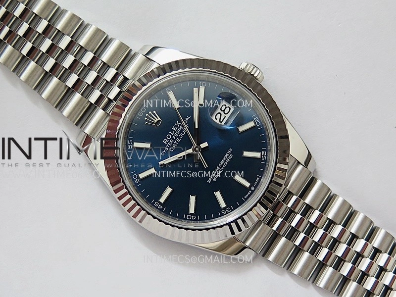 DateJust 41 126334 904L SS V2 VSF 1:1 Best Edition Blue Dial Stick Marker On Jubilee Bracelet DD3235